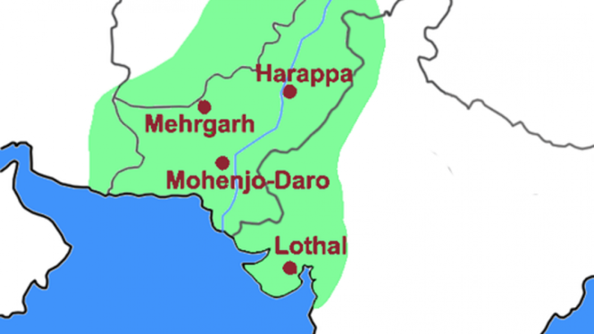 Peta peradaban Harappan yang punah