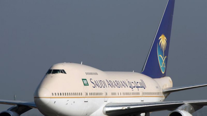 Pesawat maskapai Saudi Arabian Airlines
