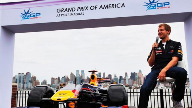 Sebastian Vettel saat berada di sirkuit GP of America
