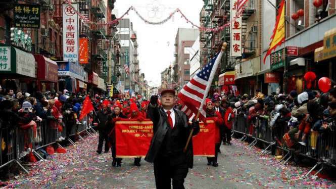 Perayaan Tahun Baru China di Pecinan New York, AS
