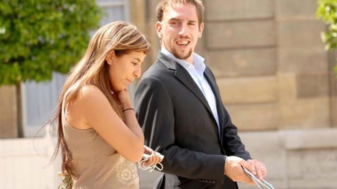 Franck Ribery dan istri, Wahiba Belhami