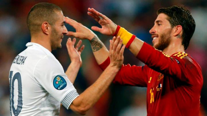 Sergio Ramos dan Karim Benzema