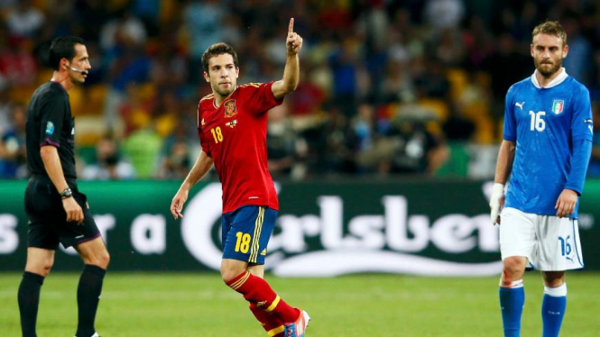 Bek kiri tim nasional Spanyol, Jordi Alba.