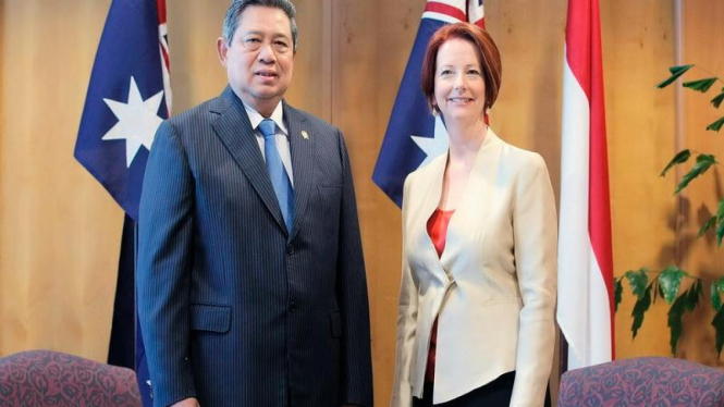 Presiden Yudhoyono dan PM Julia Gillard di Kota Darwin