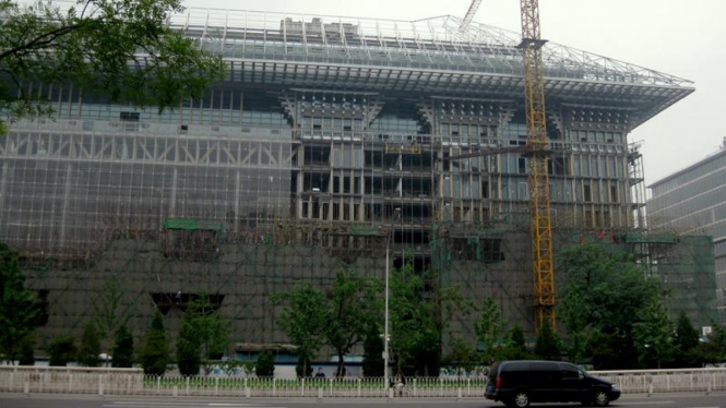 Pembangunan gedung di pusat kota Beijing