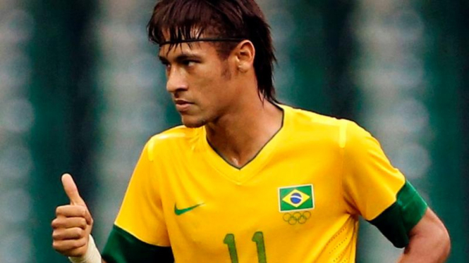 Penyerang Brasil, Neymar, di Olimpiade 2012