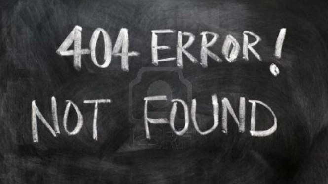 Ilustrasi error 404 di Internet