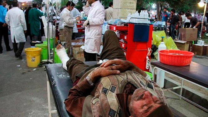 Korban cedera gempa bumi di Ahar Iran