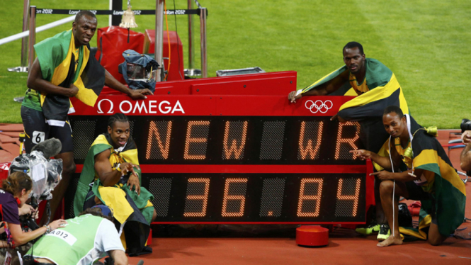 Tim Jamaika sukses mematahkan rekor dunia 4x100m