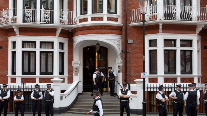 Kedutaan Ekuador di London tempat pendiri Wikileaks Julian Assange berlindung