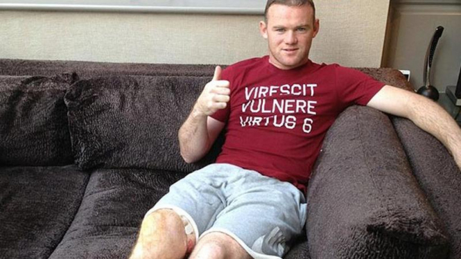 Wayne Rooney usai operasi paha