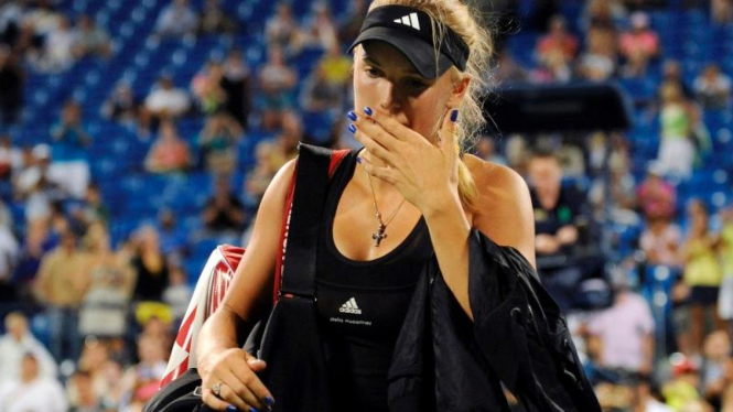 Caroline Wozniacki usai kalah di US Open