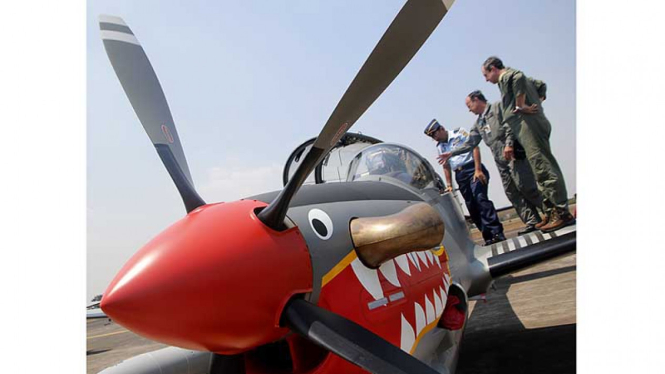 Pesawat Tempur Super Tucano Tiba di Jakarta