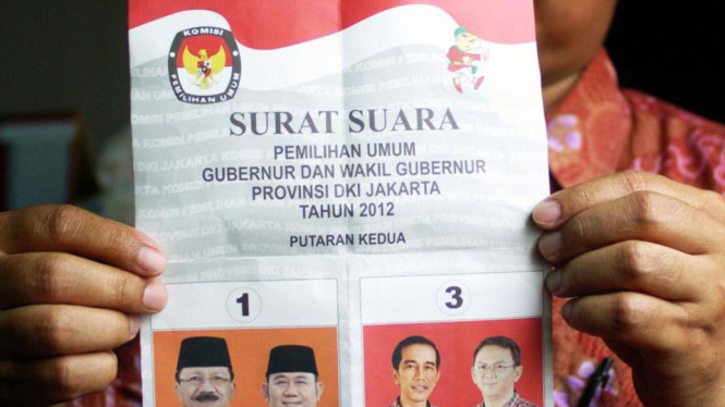 Surat suara putaran dua pilkada Jakarta 2012