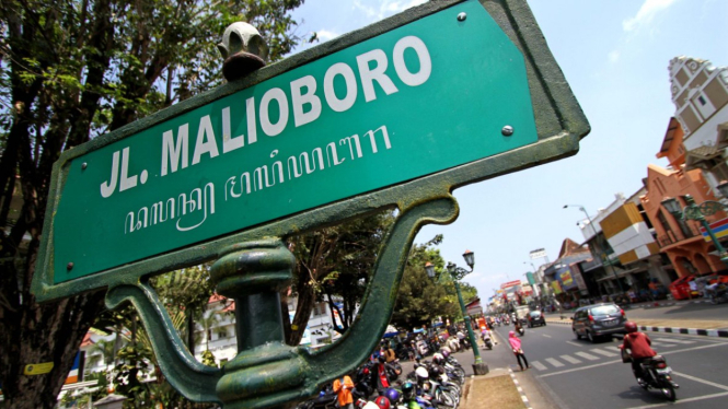 Jalan Malioboro di Yogyakarta.