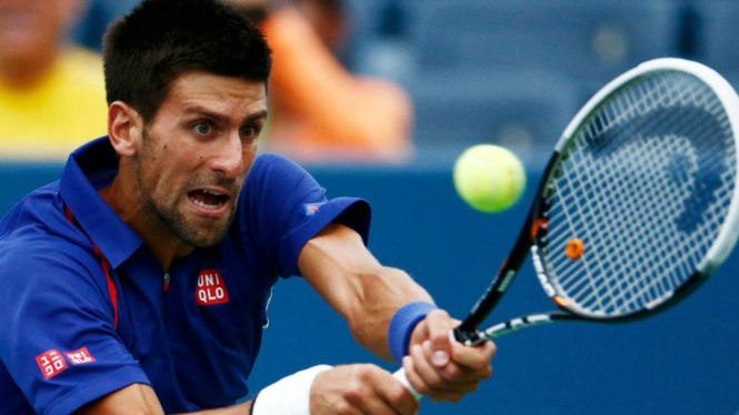 Novak Djokovic saat melawan Stanislas Wawrinka di US Open 2012