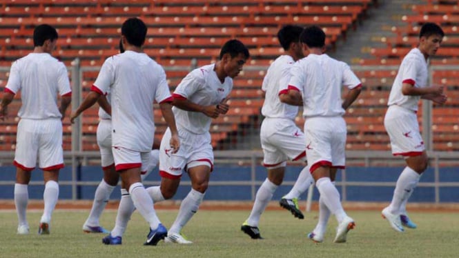 Timnas Korea Utara (Korut) Berlatih di SUGBK