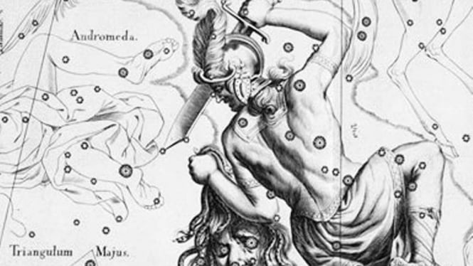 Bintang Algol "kepala setan" di rasi Perseus