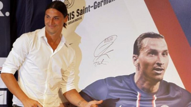 Pemain Paris Saint-Germain (PSG), Zlatan Ibrahimovic.