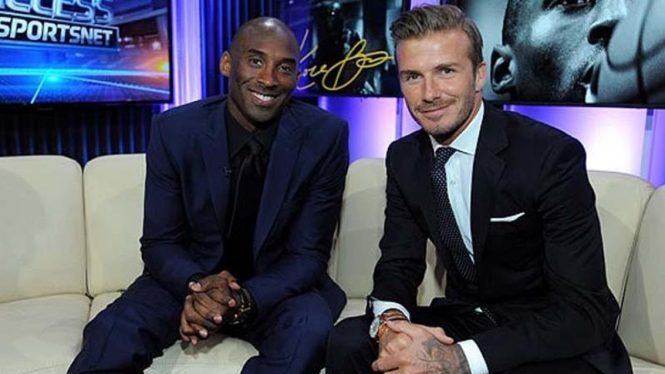 Kobe Bryant (kiri) dan David Beckham