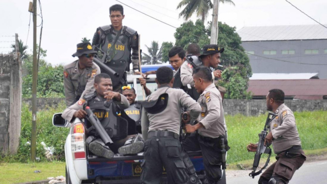 Antisipasi keamanan Polisi di  Timika Papua