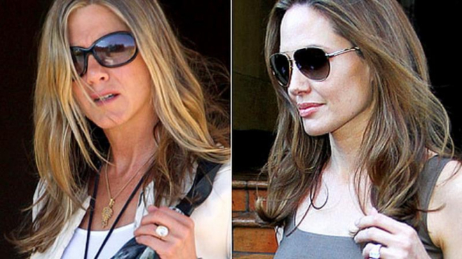 Jennifer Aniston dan Angelina Jolie 