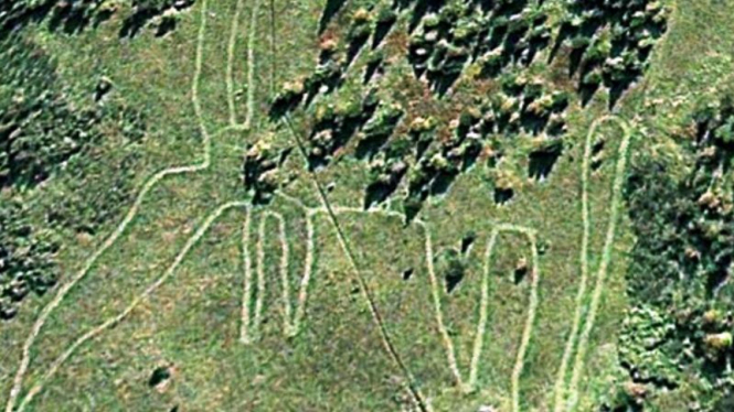 Geoglyph raksasa bentuk rusa di Rusia