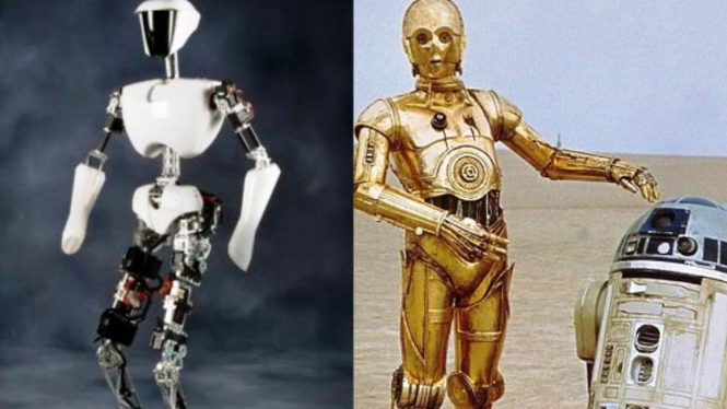 Robot ASH (kanan) dan  C-3PO dalam Star Wars (kiri)