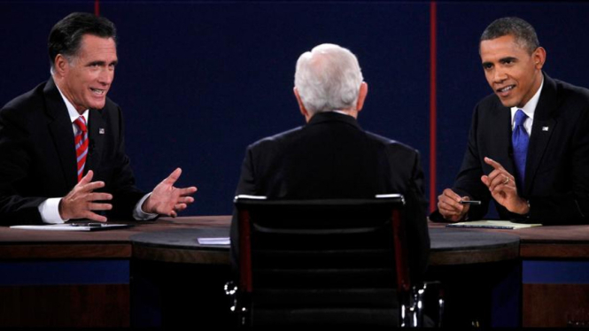 Debat terakhir capres Mitt Romney dan Barack Obama