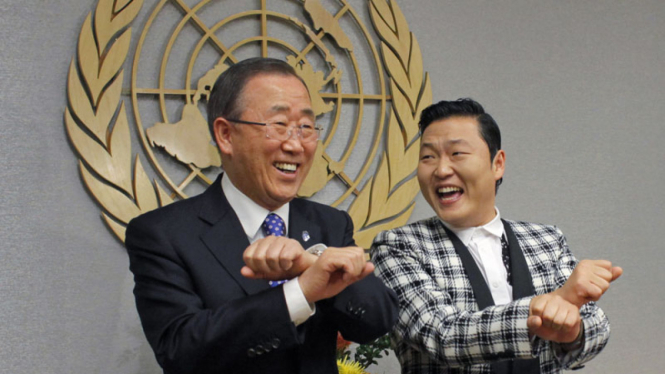Psy dan ban ki moon joget gangnam style