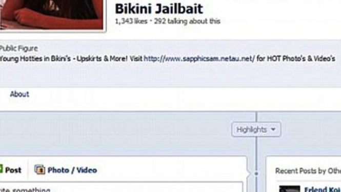 Laman Bikini Jailbait dihapus Facebook