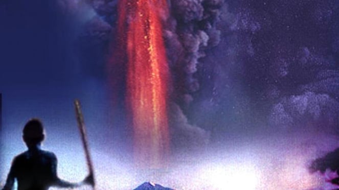 lustrasi letusan Gunung Toba