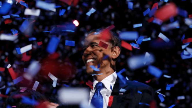 Presiden Barack Obama rayakan kemenangan Pemilu AS
