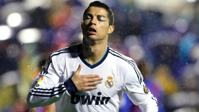 Cristiano Ronaldo saat Real Madrid lawan Levante