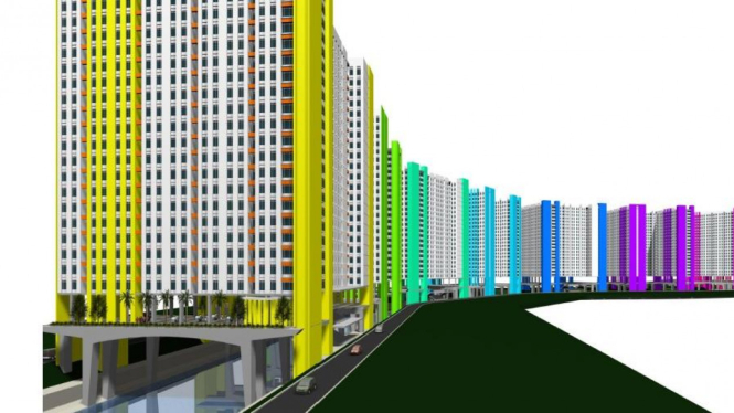 Rancangan apartemen apung di atas Kali Ciliwung