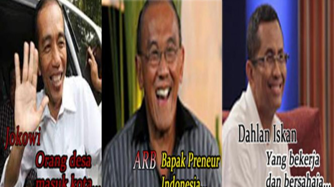 Jokowi, Aburizal Bakrie, dan Dahlan Iskan.