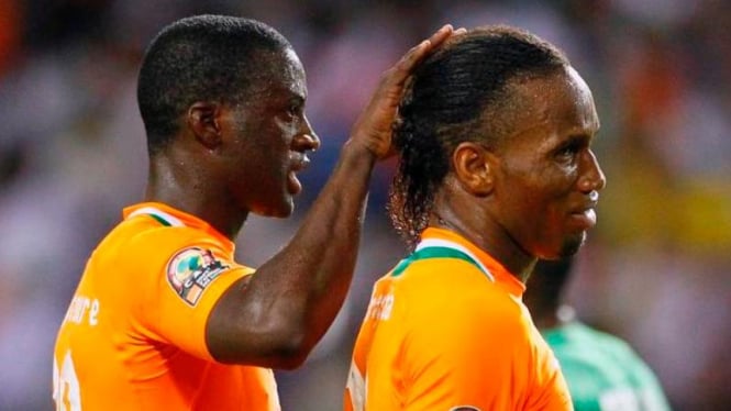 Pemain Pantai Gading, Yaya Toure dan Didier Drogba