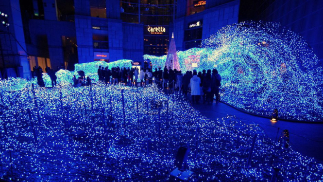 Lampu Natal di Shiodome