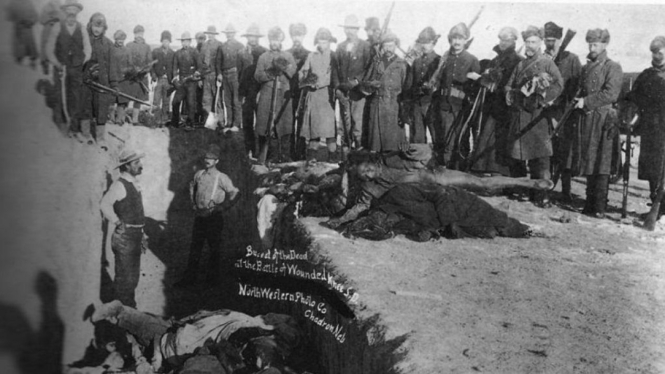 Pemakaman massal warga Suku Indian Sioux yang jadi korban pembantaian 