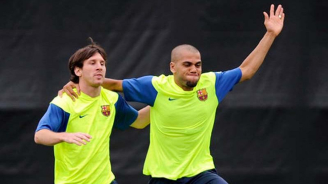 Lionel Messi dan Dani Alves