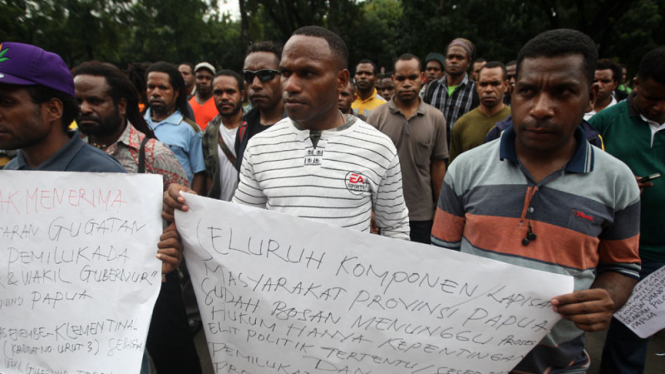 Aksi Unjukrasa Barisan Mahasiswa Papua