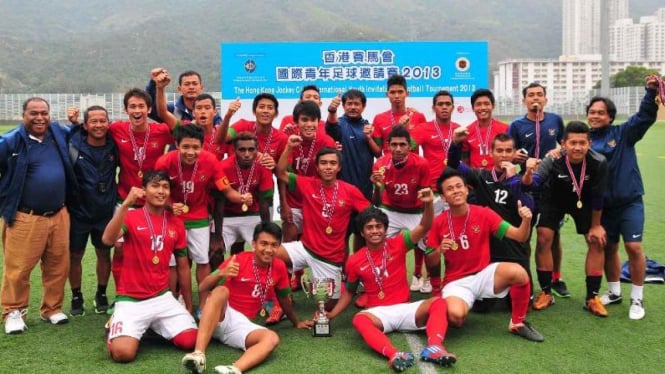 Pemain Timnas Indonesia U-19 saat juara di Hong Kong