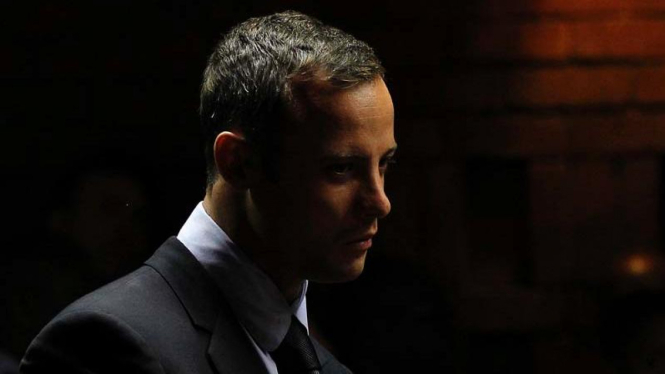 Oscar Pistorius saat persidangan kasus pembunuhan kekasihnya