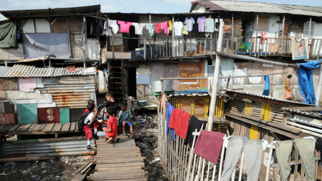 Tempat tinggal warga miskin di Jakarta. 