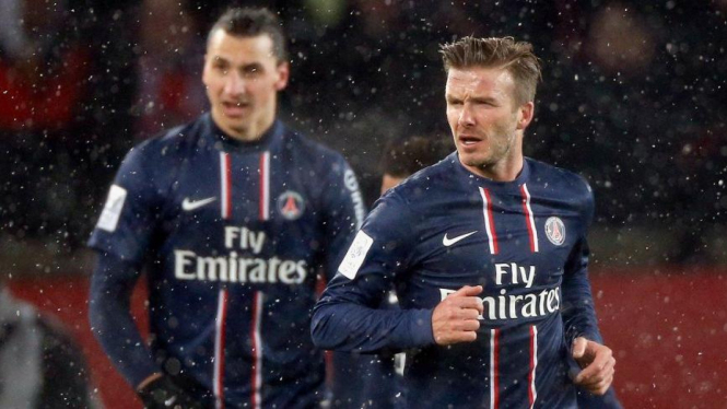 David Beckham (kanan) dan Zlatan Ibrahimovic
