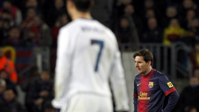 Pemain Barcelona, Lionel Messi, dan Cristiano Ronaldo (7)