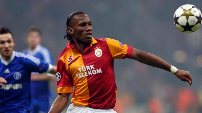 Didier Drogba saat Galatasaray versus Schalke 04