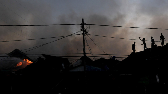 Kebakaran Pemukiman Padat Penduduk di Senen
