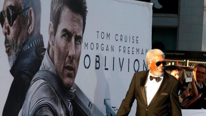 Morgan Freeman di Pemutaran Perdana Film Oblivion