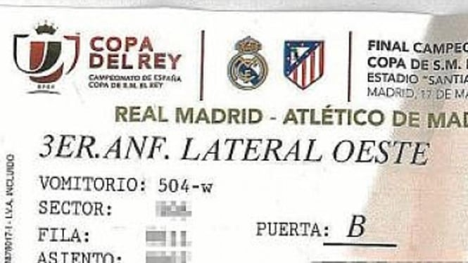 Tiket laga Real Madrid vs Atletico Madrid